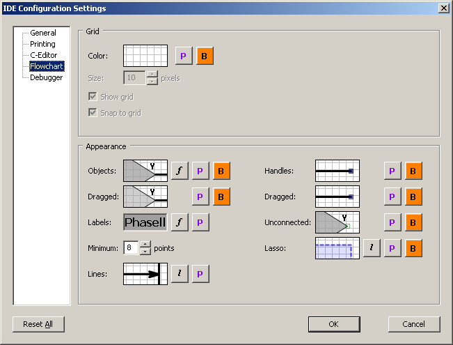 The IDE is very flexible. You can drag and redock the panels how you like and customize the display with an extensive settings panel.