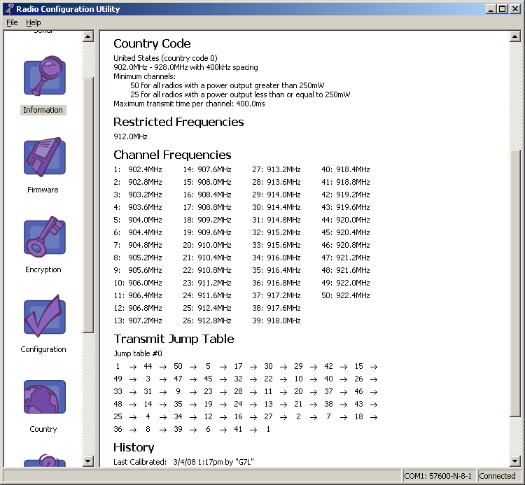 The advanced (XL) radio configuration utility can summarize a radio's settings in an easy-to-read format.